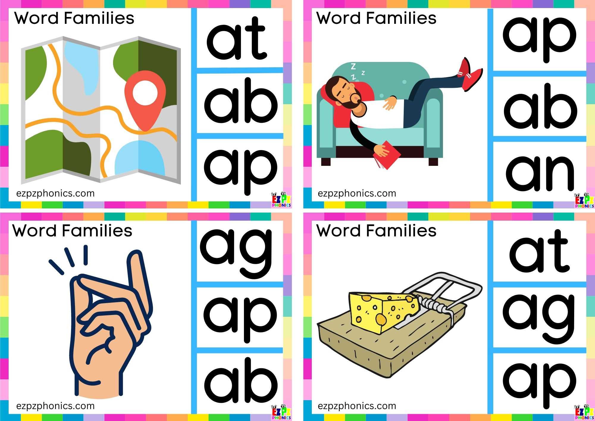 Word Family ap Look at the image and clip the correct letters clip